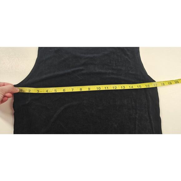 Chicos Travelers acetate slinky tank top layering blouse black career casual 1 M - Picture 6 of 6